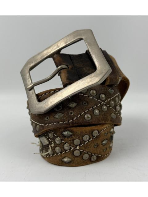 Other Designers Japanese Brand - distressed studded leather belt tc58