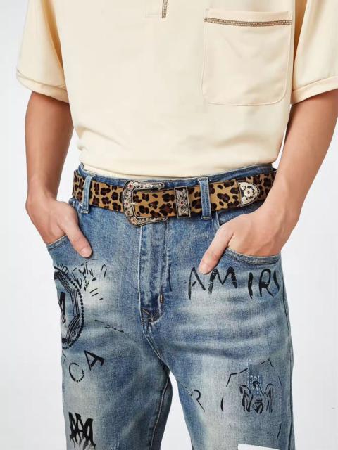 Japanese Brand - 103 cm leopard cheetah print belt