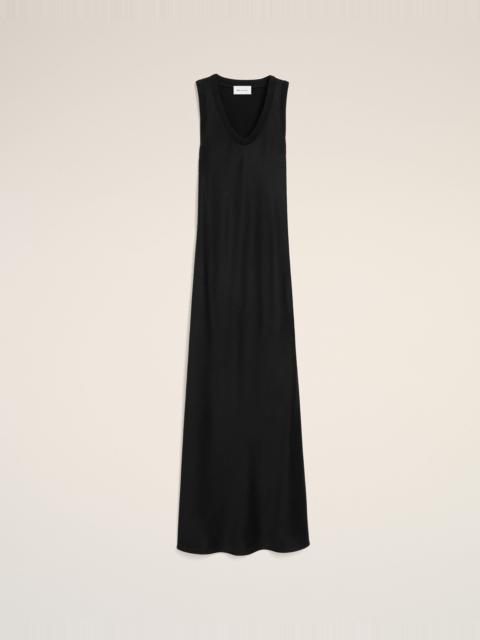 AMI Paris BLACK SATIN MAXI TANK DRESS