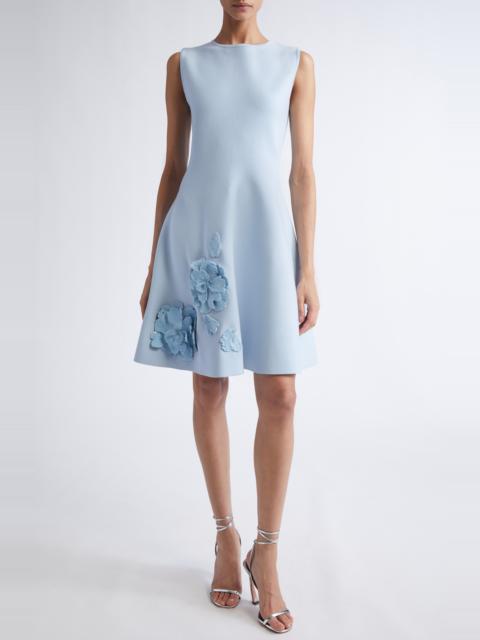 Oscar de la Renta Oscar de la Renta Peony Sequin Embroidered Sleeveless Fit & Flare Dress in Light Blue at Nordstrom