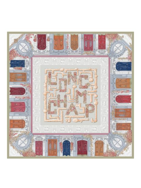 Longchamp Jardin Parisien Silk scarf 90 Pebble - Silk