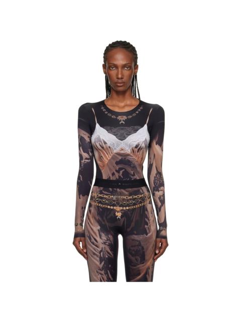 Marine Serre SSENSE Exclusive Black Wet Nuisette Printed Jersey LS T-shirt