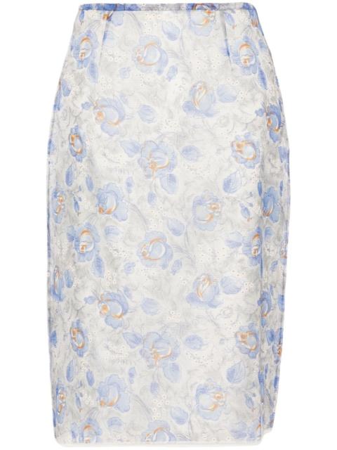 Prada Prada Women Gonna Stampa Peonia In Nylonette
