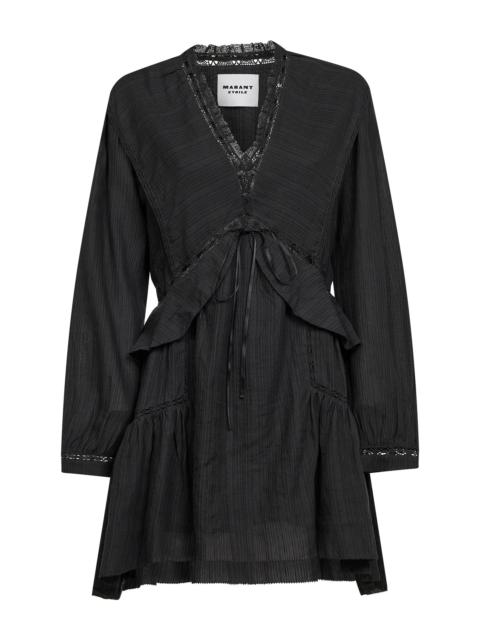 Isabel Marant Étoile Marant Etoile Women Black Voile And Lace Damya Mini Dress