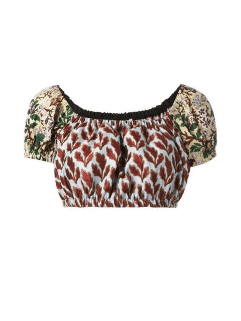 Other Designers Leaves Print Cropped Top