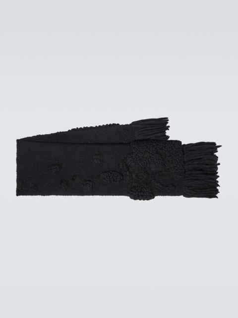 Fringed wool-blend scarf