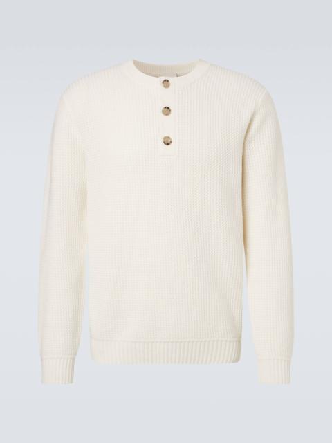 Allude Waffle-knit wool and cashmere sweater