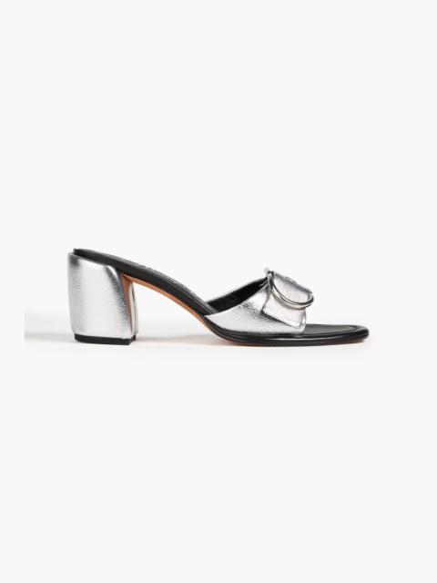 3.1 Phillip Lim Naomi 70 buckled metallic pebbled-leather mules