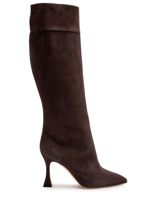 Manolo Blahnik Manolo Blahnik Miralonepla 90 Suede Knee-high Boots