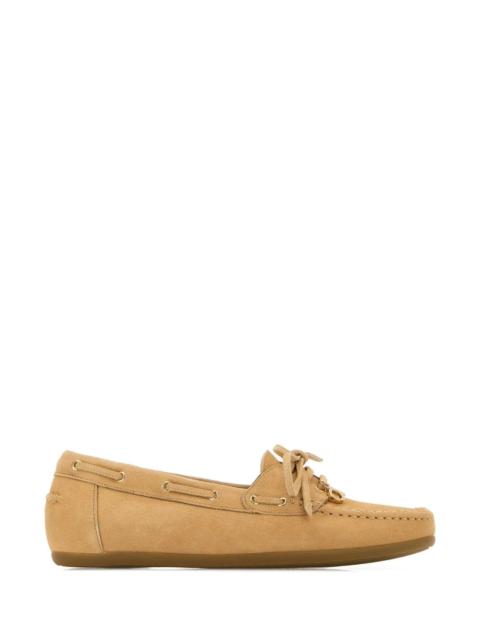 FERRAGAMO Salvatore Ferragamo Women Beige Suede Flippy Loafers