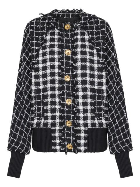 Balmain Buttoned Mix Tweed Bomber