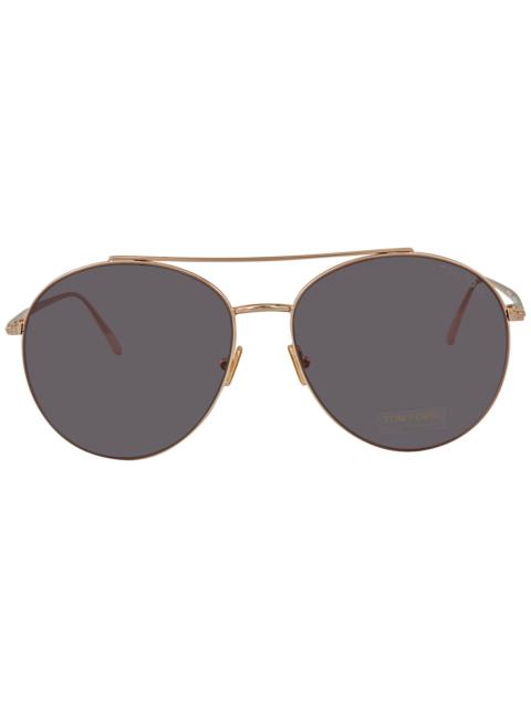TOM FORD Tom Ford Smoke Round Ladies Sunglasses FT075728A59