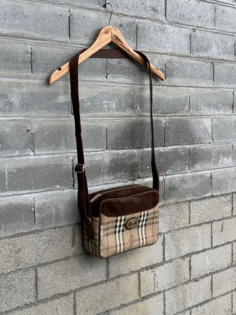 Burberry Vintage Burberrys Haymarket Check Suede Camera Bag