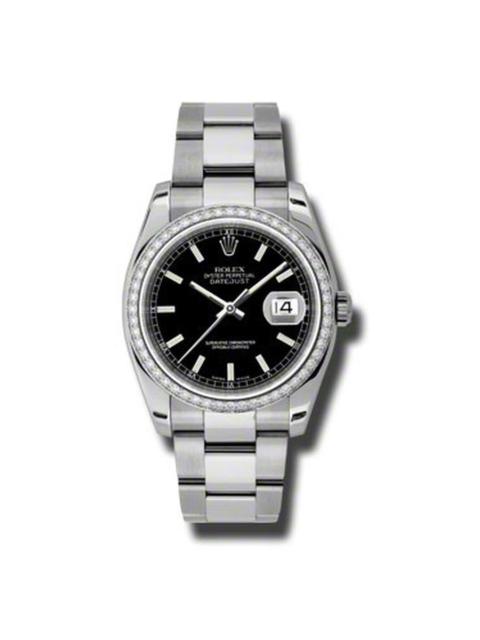 ROLEX Rolex Oyster Perpetual Datejust 36 Black Dial Stainless Steel Bracelet Automatic Ladies Watch 116244