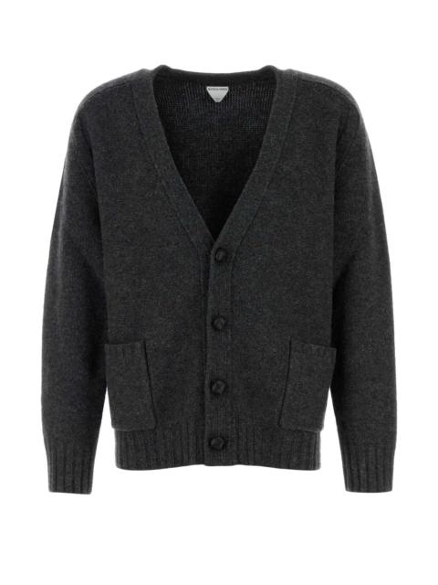 Bottega Veneta Bottega Veneta Men Charcoal Wool Cardigan