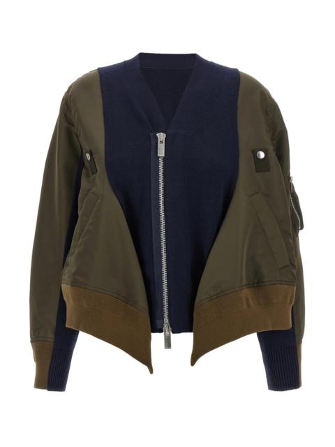 sacai Sacai Women Nylon Insert Cardigan