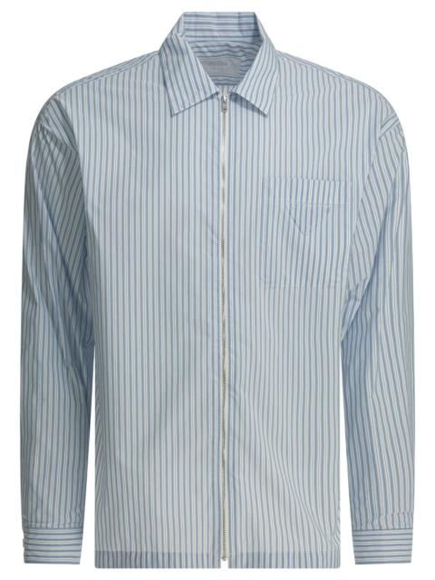 Prada Prada Striped Shirt with Zipper Light Blue