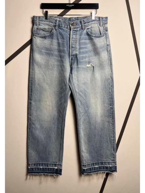 CELINE Celine Wesley SS24 Washed Blue Raw Edge Jeans