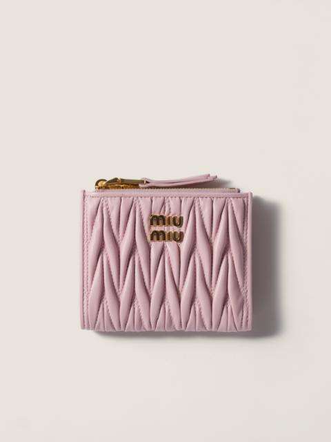 Miu Miu Matelassé nappa leather small wallet