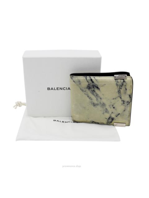 BALENCIAGA Balenciaga Marble Leather Bifold Wallet
