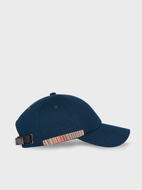 Paul Smith Navy 'Signature Stripe' Trim Baseball Cap