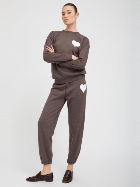 SPRWMN HEATHER BROWN HEART SWEATPANTS