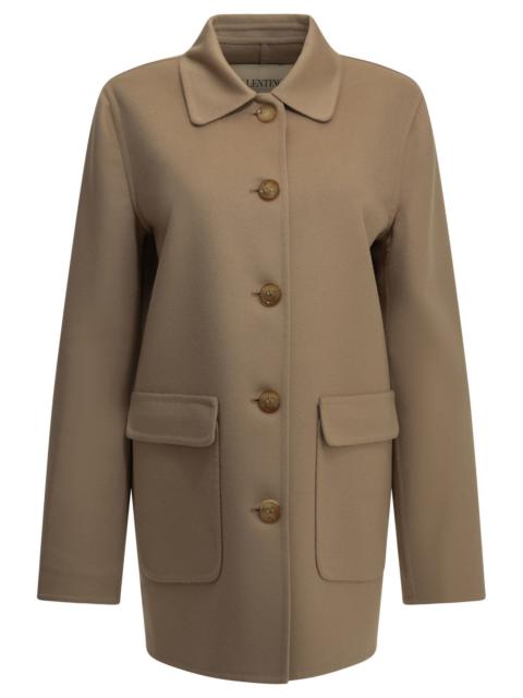 Valentino Valentino Vlogo Short Coat Beige Women