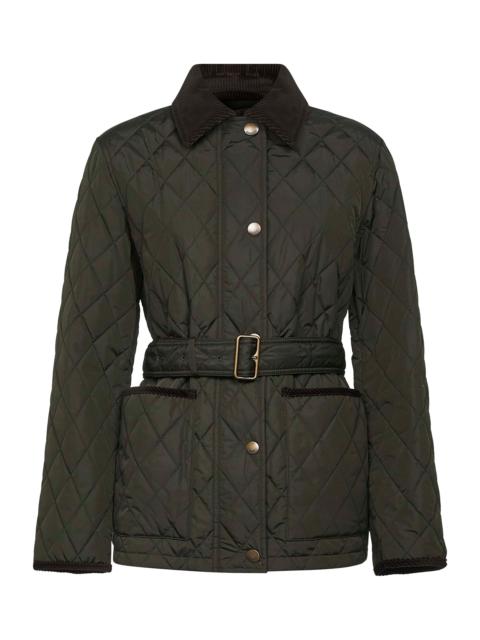 Burberry Burberry Women Green Nylon Belted Quilted Jacket