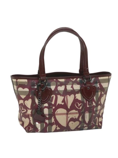 Burberry Burberry Nova Check Tote Bag Pvc Leather Red
