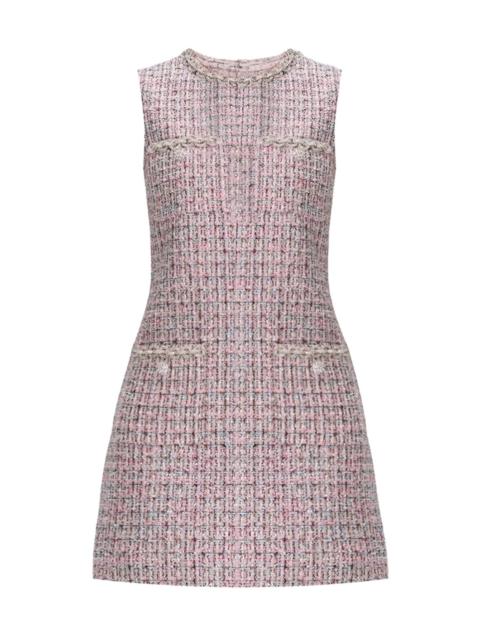 self-portrait PINK BOUCLE SLEEVELESS MINI DRESS