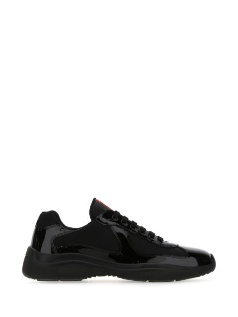 Prada Prada Men Black Fabric And Leather America S Cup Sneakers