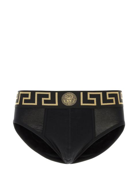 VERSACE Black stretch cotton brief