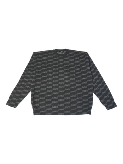 BALENCIAGA Balenciaga BB Monogram Wool Knit Sweater Grey Black