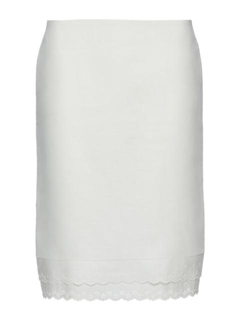 MAGDA BUTRYM Lace-Trimmed Cotton-Linen Midi Skirt white