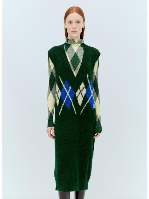 Burberry Burberry Women Argyle Wool Vest Dress
