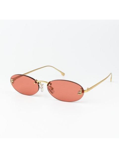 FENDI Fendi FIRST CRYSTAL Women Sunglasses Gold Bordeaux  Oval Metal FE4075US 30S