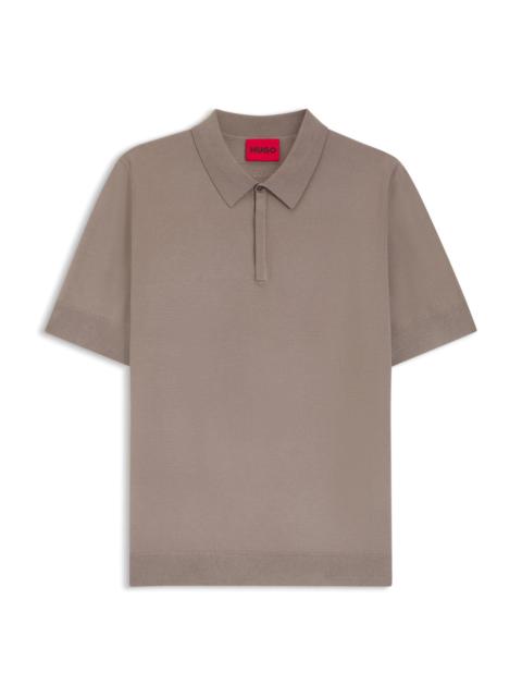 HUGO KNIT POLO SWEATER WITH COVERED PLACKET