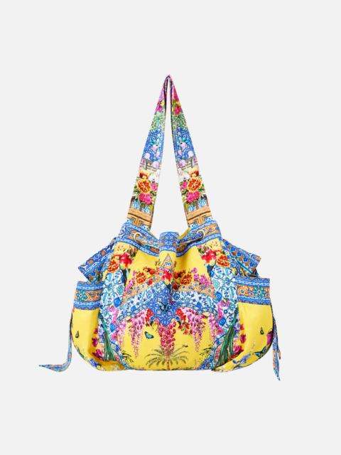CAMILLA DRAWSTRING BOW BEACH BAG
