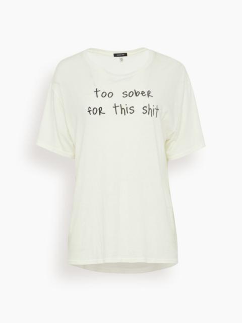 R13 Too Sober Boy T in Ecru White