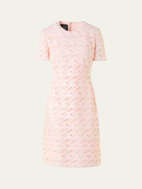 AKRIS Tulle Techno Geometric Short Dress