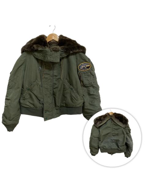 Other Designers Vintage - Vintage Alpha Industries N2-B Alien Zip Hood Bomber Jacket