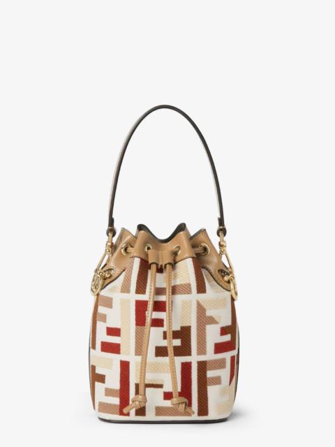 FENDI Fendi Mon Tresor Ff Jacquard Fabric And Leather Bucket Bag