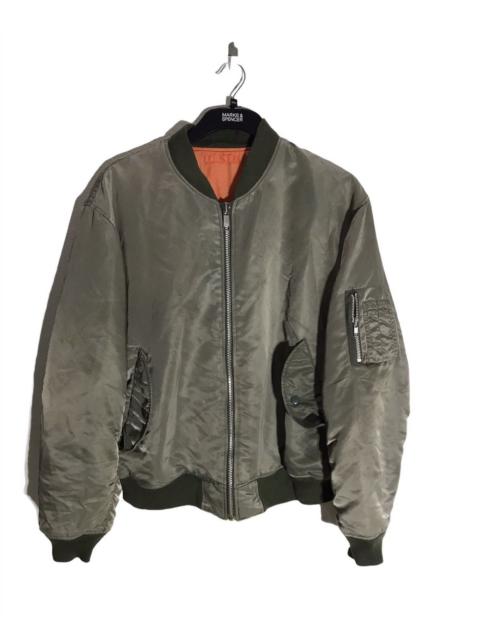 Other Designers UNIQLO BOMBERS JACKET OLIVE GREEN ORANGE INNER