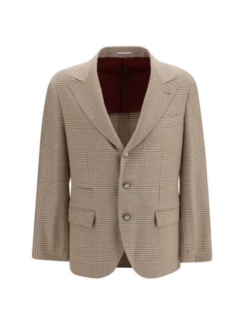 Brunello Cucinelli Brunello Cucinelli Checked Blazer Camel Men