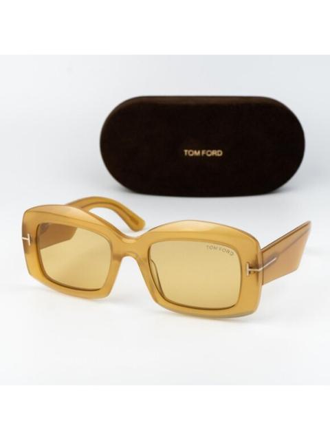 TOM FORD Tom Ford VENETIA Women Sunglasses Yellow Rectangle FT1218 39E NEW AUTHENTIC