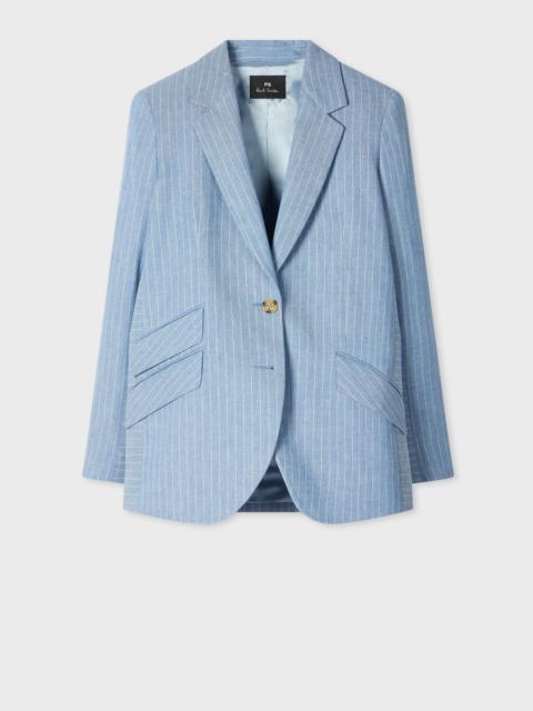 Paul Smith Women's Light Blue Pinstripe Blazer