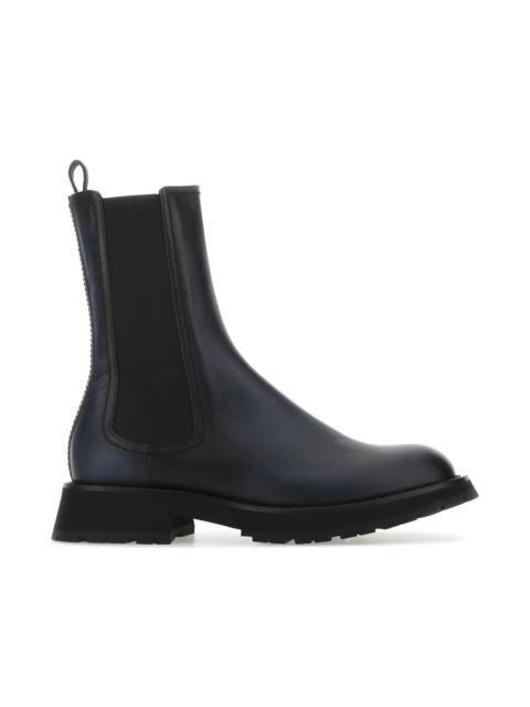 Alexander McQueen Two-tone Leather Ankle Boots