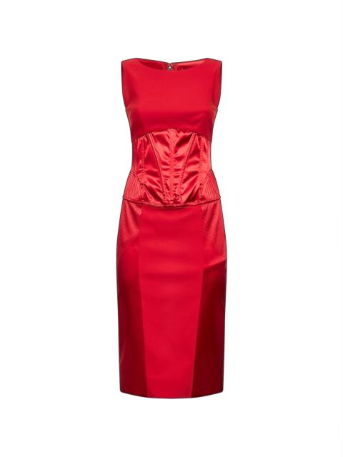 Dolce & Gabbana Dolce & Gabbana Women Red Satin And Cady Midi Dress