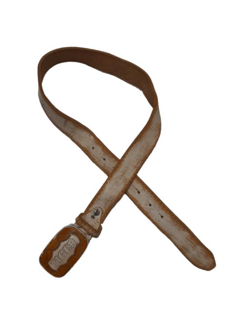 Other Designers Leather Tiger Buckle Belt (E438)
