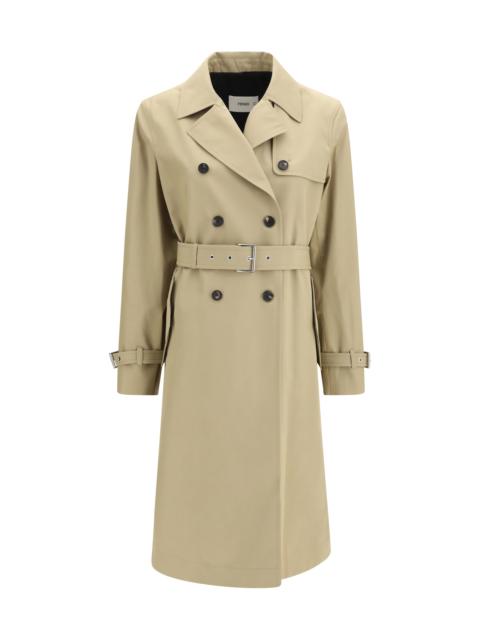 FENDI Fendi Double Breasted Trench Coat Beige Women
